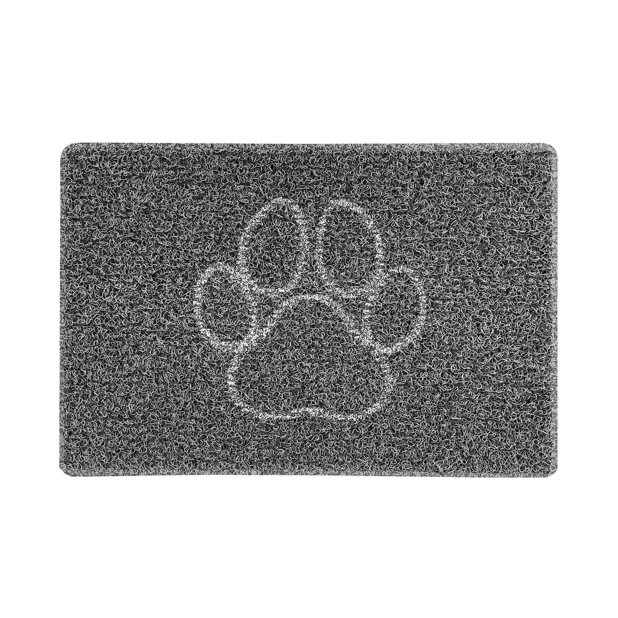 Nicoman PAW Embossed Shape Door Mat-Trapper Jet-Washable Doormat-(Use Indoor or Sheltered Outdoor), Small (60x40cm), Black with Grey