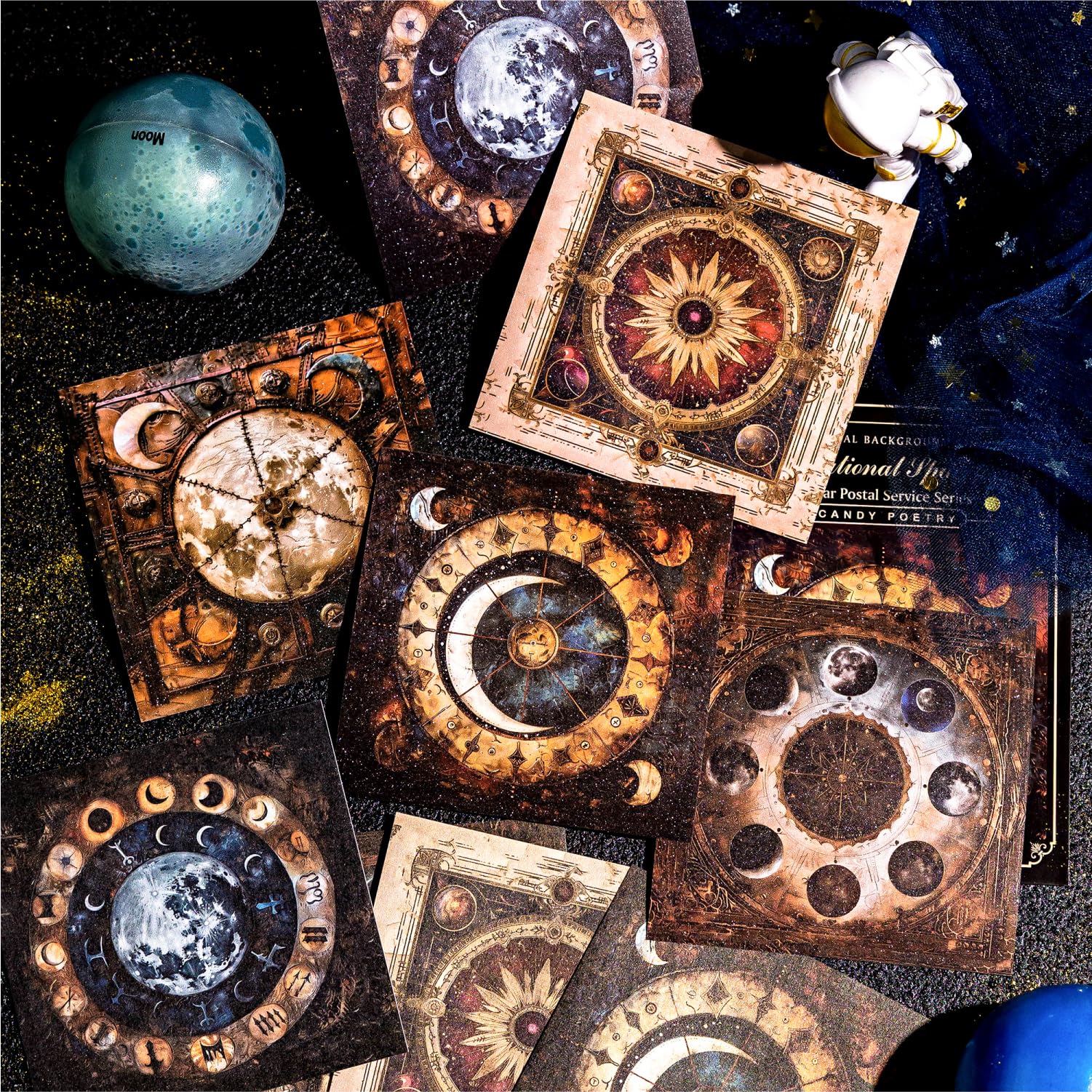 Fantazyjny księżycowy niebiański papier do scrapbookingu, vintage, samoprzylepny, księżyc, przestrzenie, planety, scrapbooking, papier dekoracyjny do dziennika, dziennika śmieci, materiały plastyczne