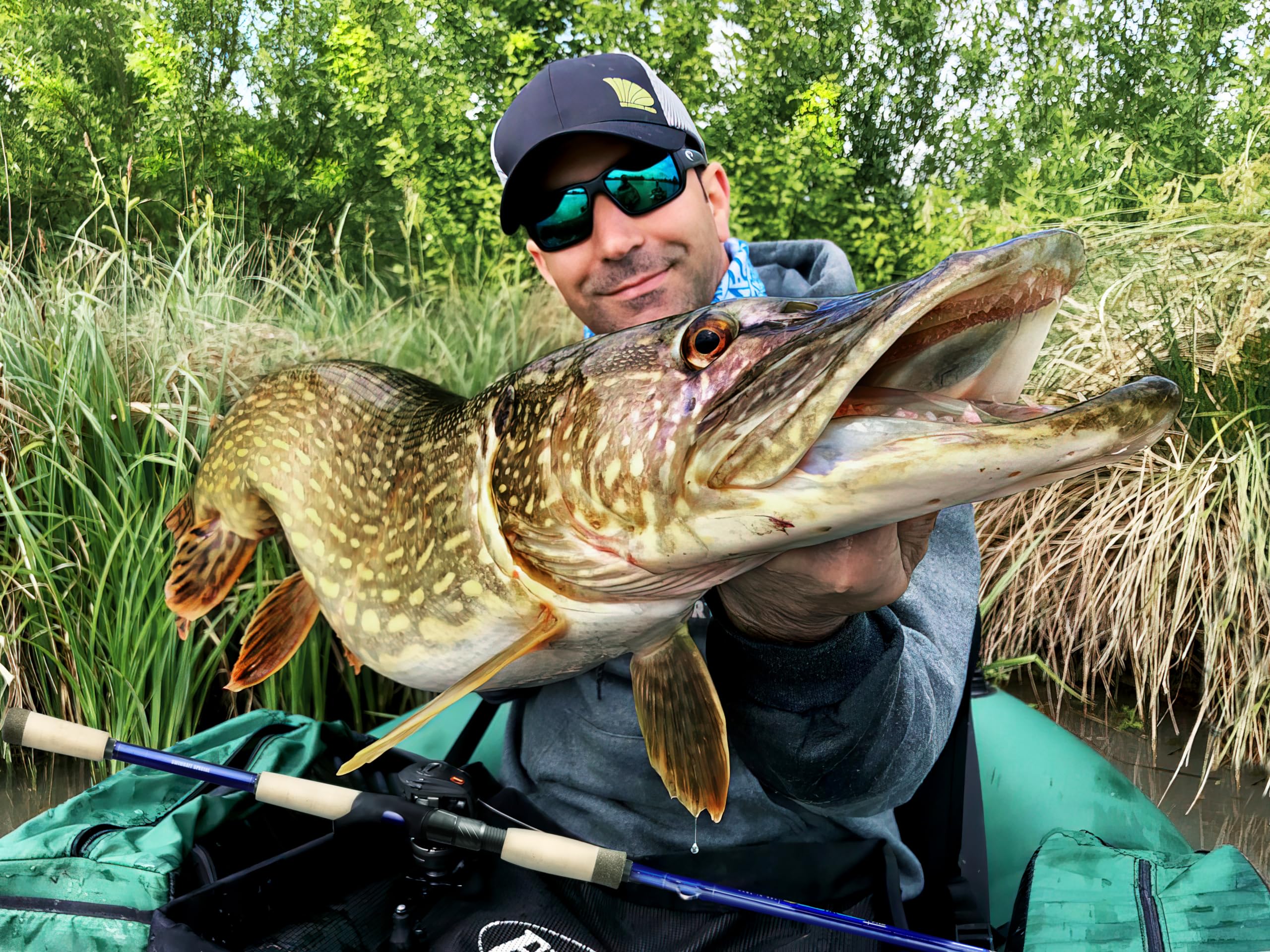 st croix eyecon casting rod for pike St. Rods Legend Tournament Pike, LTPC223HF grip with premium bundle_black-fishnet-overlay-padded-halter-silver-chain-thong-bikini-bottom FINS Braids | American Lb Test:2lb