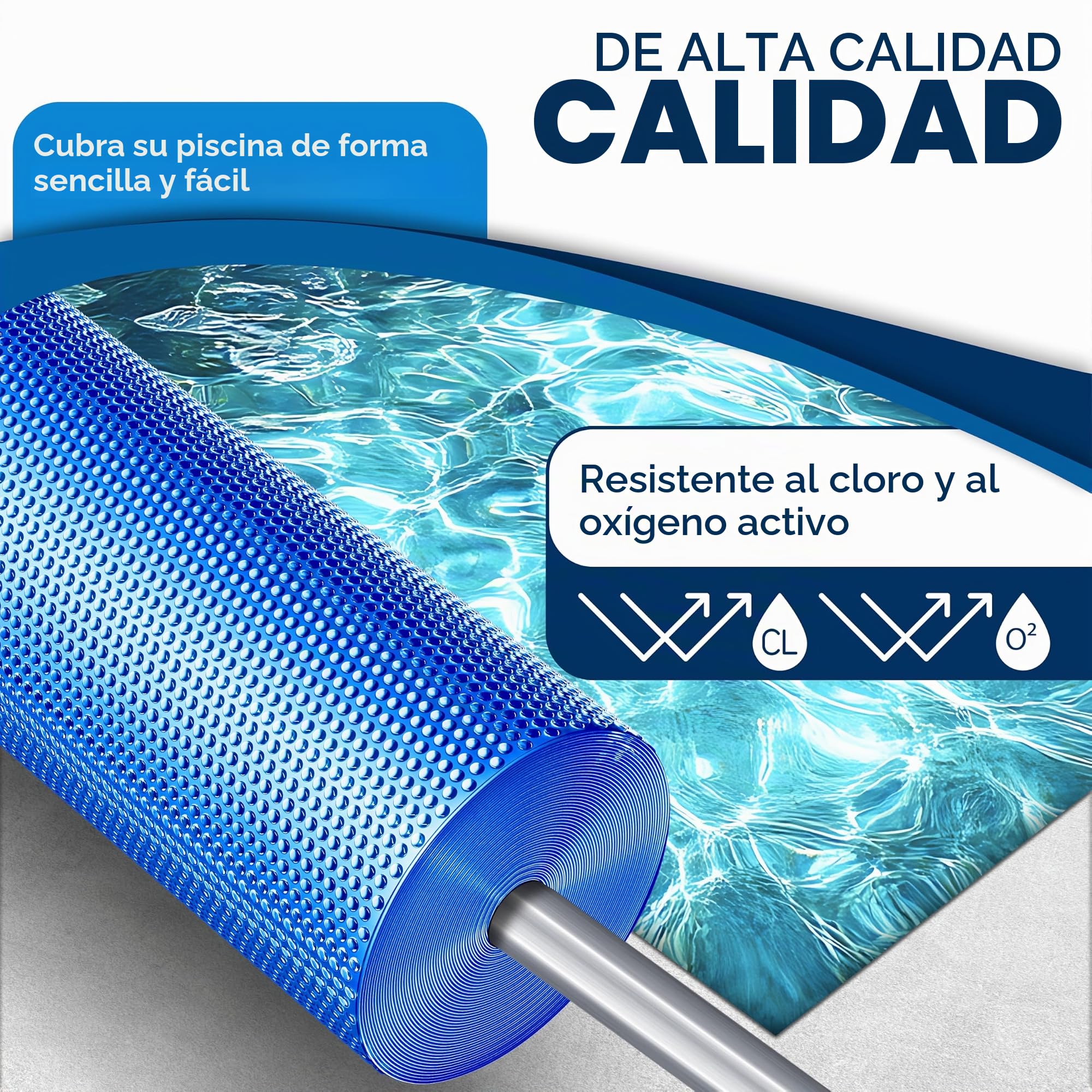 KESSER® Lona solar para piscina de 400 µm, lona solar rectangular de 600 x 400 cm, cubierta solar flexible que se puede cortar, lona para piscina para calentar el agua, cubierta solar con tijeras