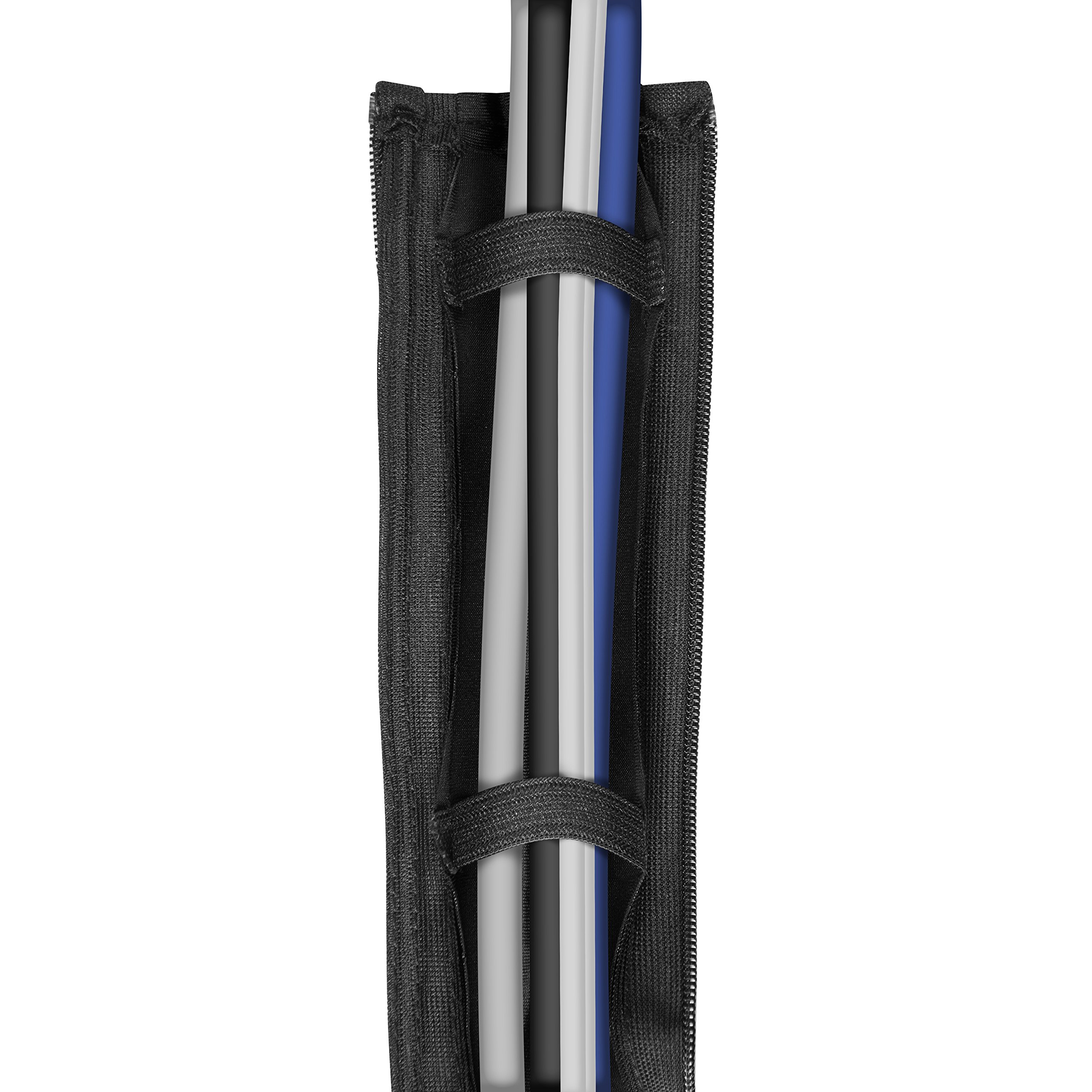 Neet Cables eléctricos XL poliéster Spandex y Nylon hogar y oficina organizador de consola de medios de comunicación funda con cremallera completa