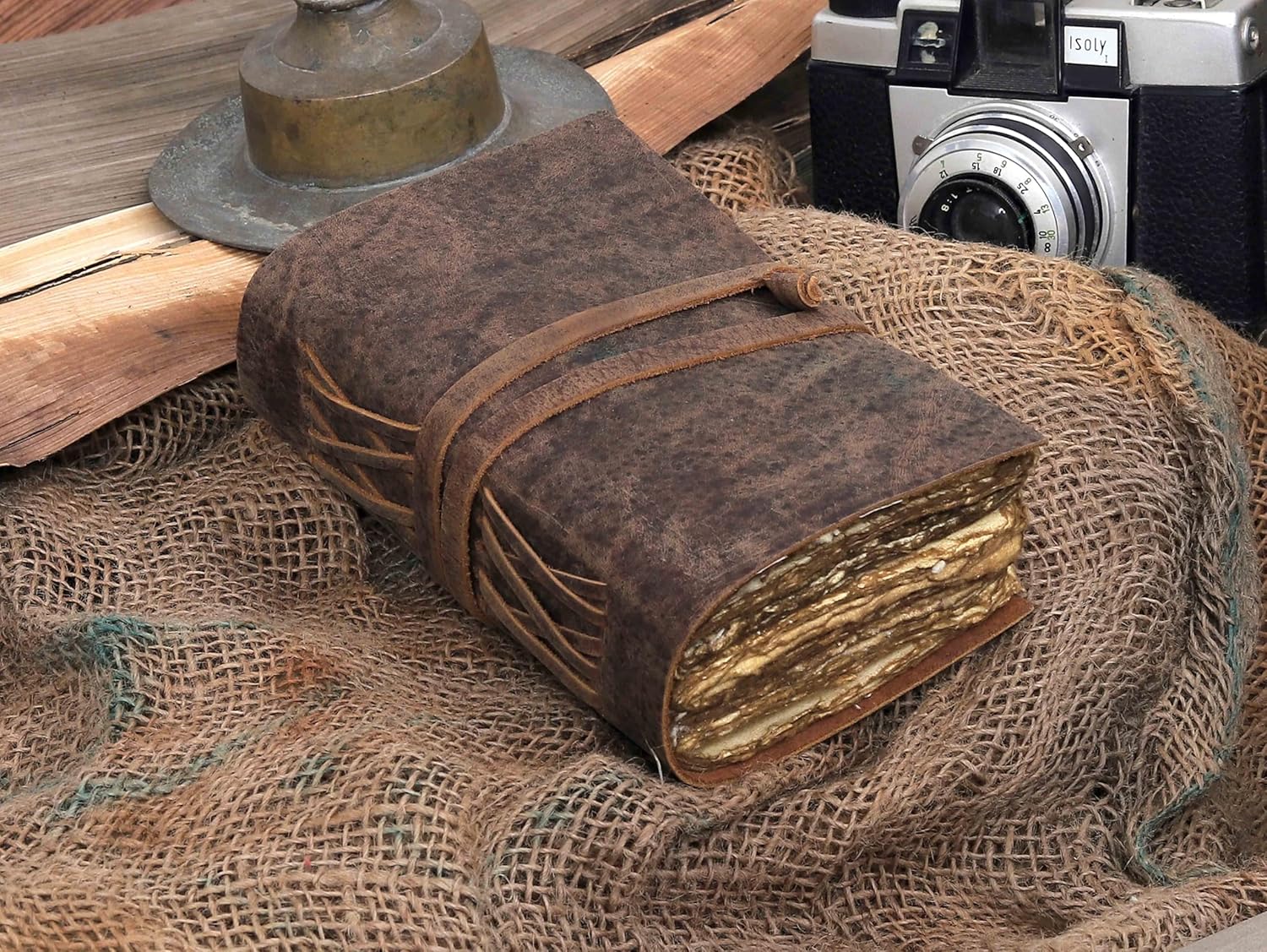 Handmade Vintage Leather Journal for Men & Women – 13 x 10 Inch Refillable Travel Diary, Antique Deckle Edge Paper, Rustic Writing Notebook for Sketching, Poetry, or Gift (Vintage Brown, 6 x 4 Inch) - Image 3