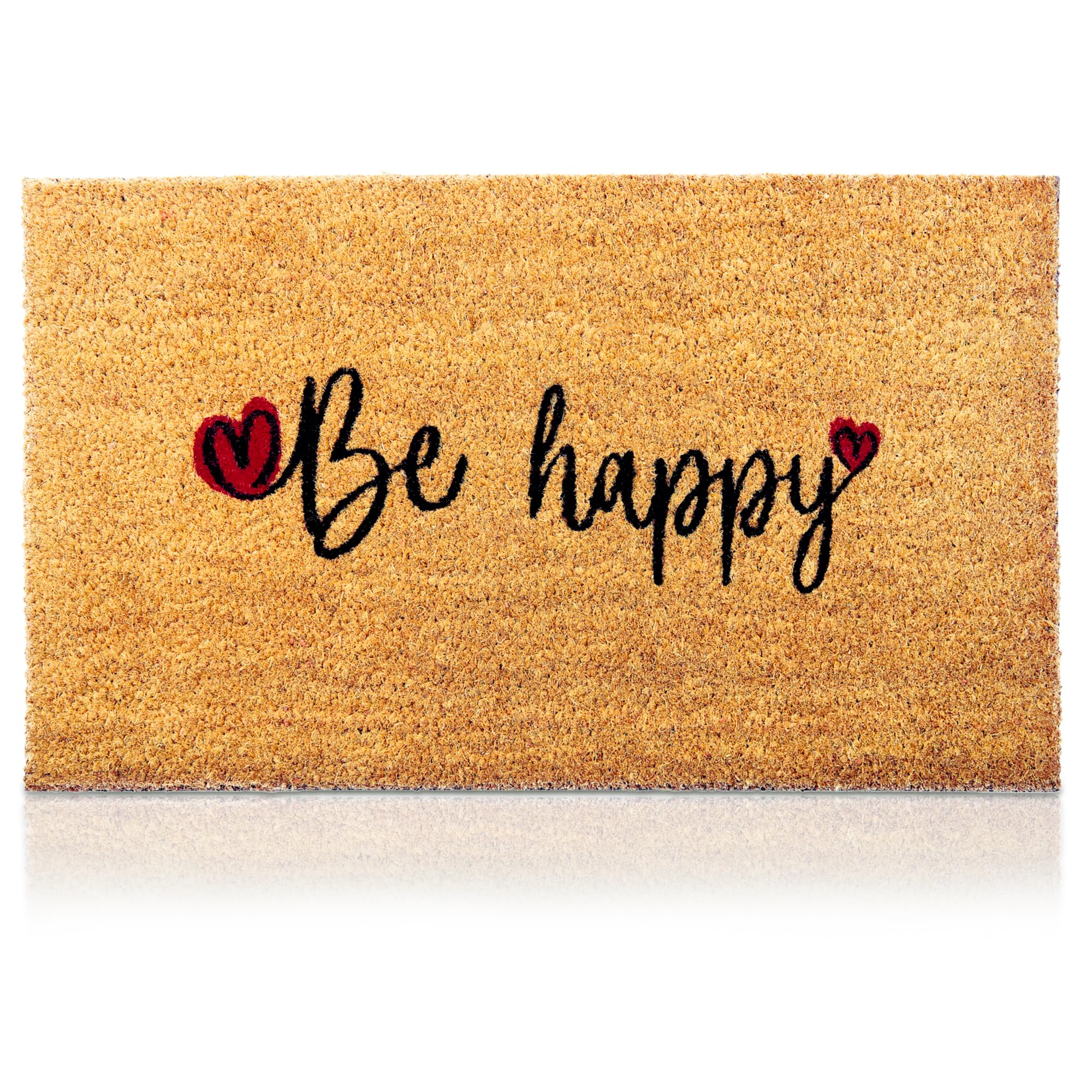 Zerbino In Fibra Di Cocco Con Scritta 'Bee Happy' E Api – 40x60 Cm – Per Interni/Esterni, Resistente