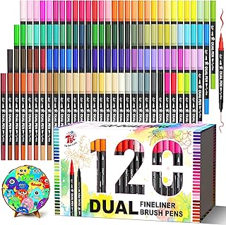 TBC The Best Crafts Dual Markers Brush Pens, 120 colors Art Marker Art Markers