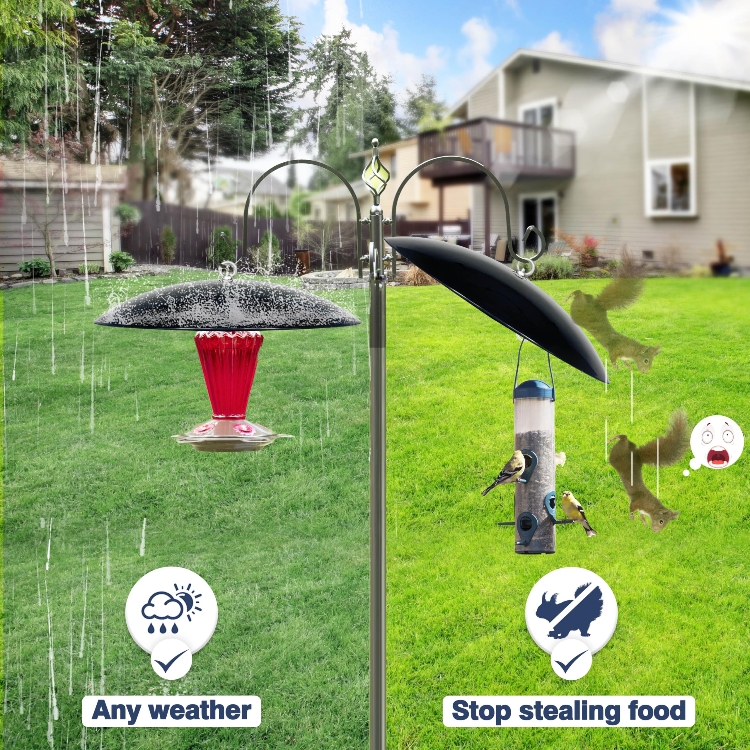 PP Material Bird Guard 13" Bird Feeder Rain Guard, Hummingbird Feeder's