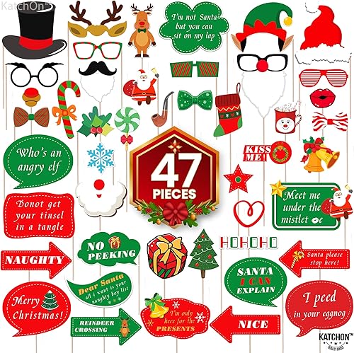 Miniatura 2 de KatchOn, Accesorios de cabina de fotos de Navidad, paquete de 47, accesorios de Navidad para sesión de fotos, accesorios de fotos de Navidad para