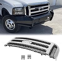 Vista 9 de HECASA Front Grille Compatible with 1999-2004 Ford Super Duty F-250 F-350 Excursion (New Front Chrome Grille) 2006 Style W/Detachable Mesh Insert