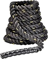 Fitvids Battle Rope 1.5" & 2" Poly Dacron Diameter 30-50FT - Durable Heavy Rope for Home Gym Strength & Endurance Training