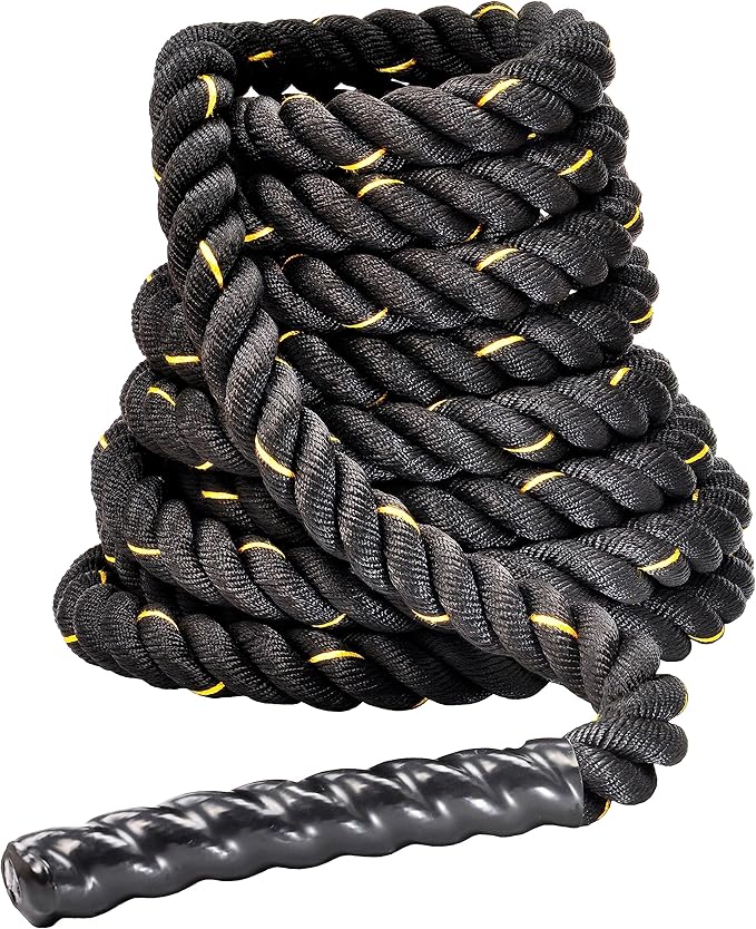 Fitvids - Cuerda de Entrenamiento Battle Rope de 3,8-5 cm de diámetro, polidacrón, 9 m, 12 m, 15 m de Longitud, Cuerdas Pesadas para Gimnasio en casa y Entrenamiento
