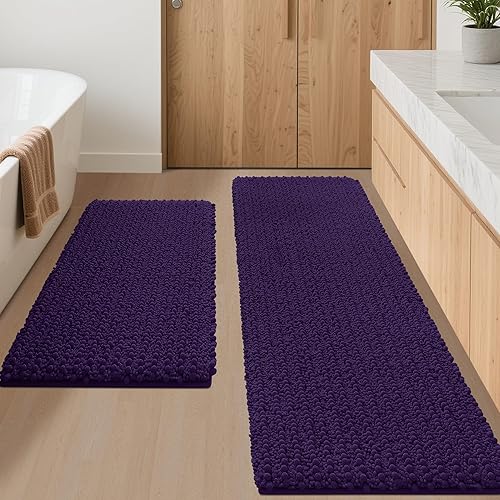 Miniatura 50 de ACCUMTEK Tapete Alfombra de Baño de Lujo Azul Marino Mejorado 32"x20", Tapetes de Baño Ultra Suaves Gruesos Absorbentes, Tapete de Felpilla Azul
