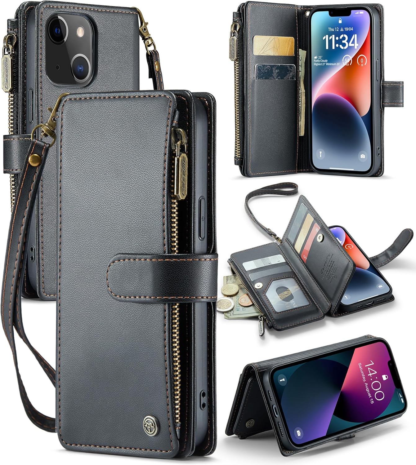 CaseMe iPhone 13 Case with Card Holder, Premium iPhone 13