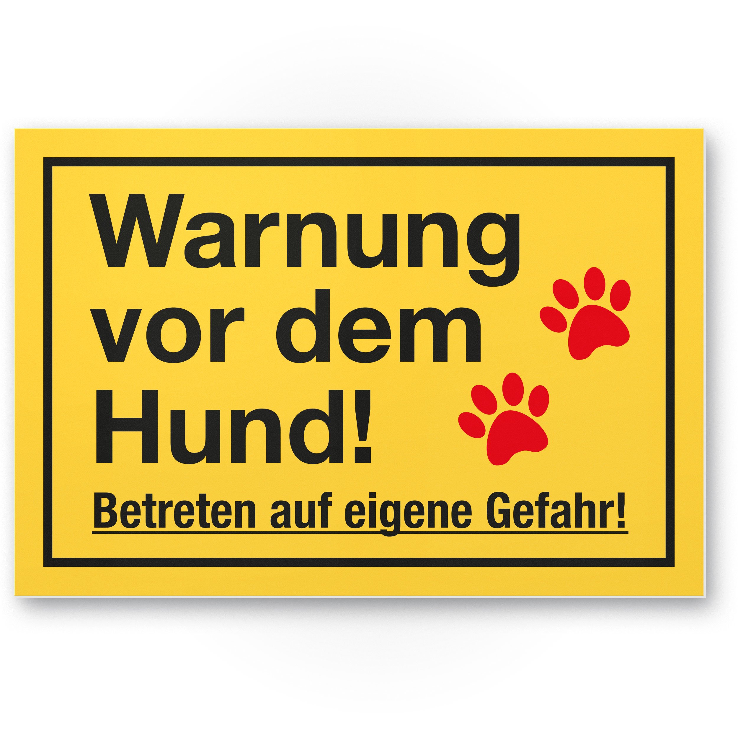 Komma Security Warning Dog - Enter Own Danger - Dog Sign Sign Garden Gate Garden Fence Door Sign Front Door Warning Sign Deterrent Burglary Protection - Warning Dog
