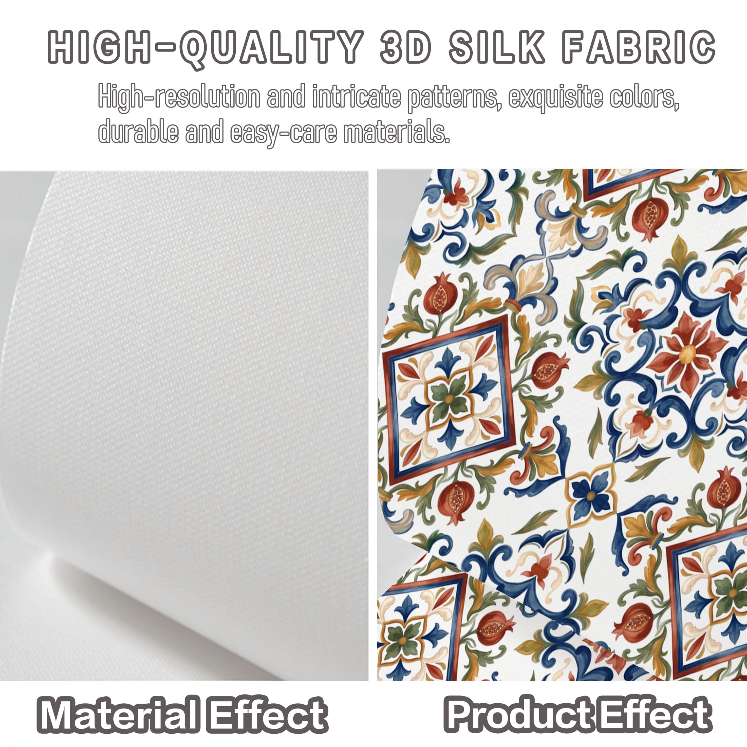 Carta da Parati Fotografica Melograno, Motivo A Volute 350x256cm Seta Sfondo Murale XXL Stile Folk Mediterraneo Retrò Fotomurale Decorazione per Soggiorno Camera De Letto Sala Ufficio, Bianco