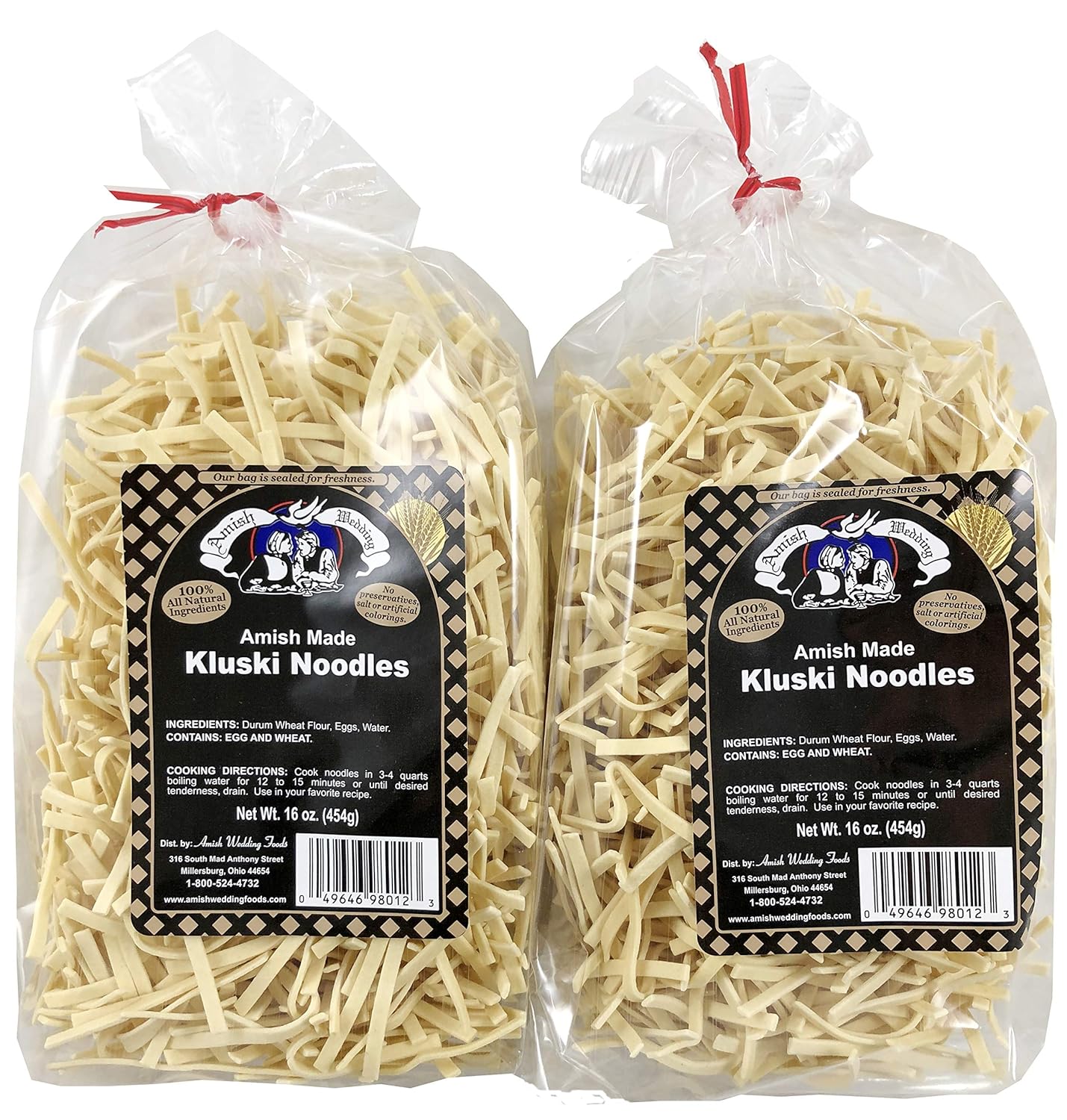 Amish Wedding Kluski Noodles, 16 Ounce Bag (Pack of 2
