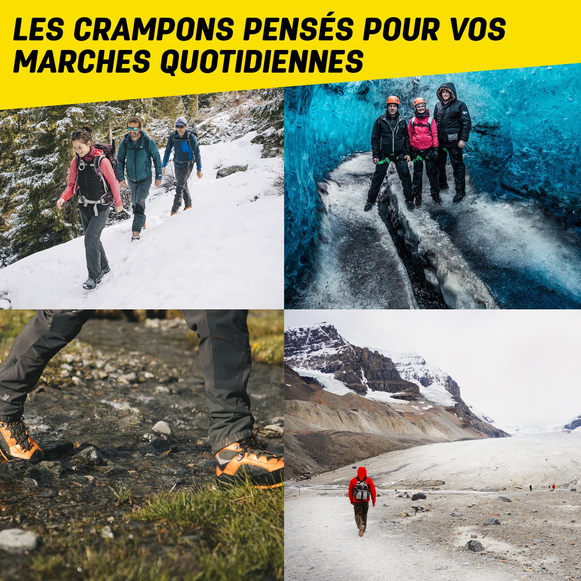 Sidas Crampons à Neige 9 Pointes en Métal Antidérapants pour Glace et Neige Dure