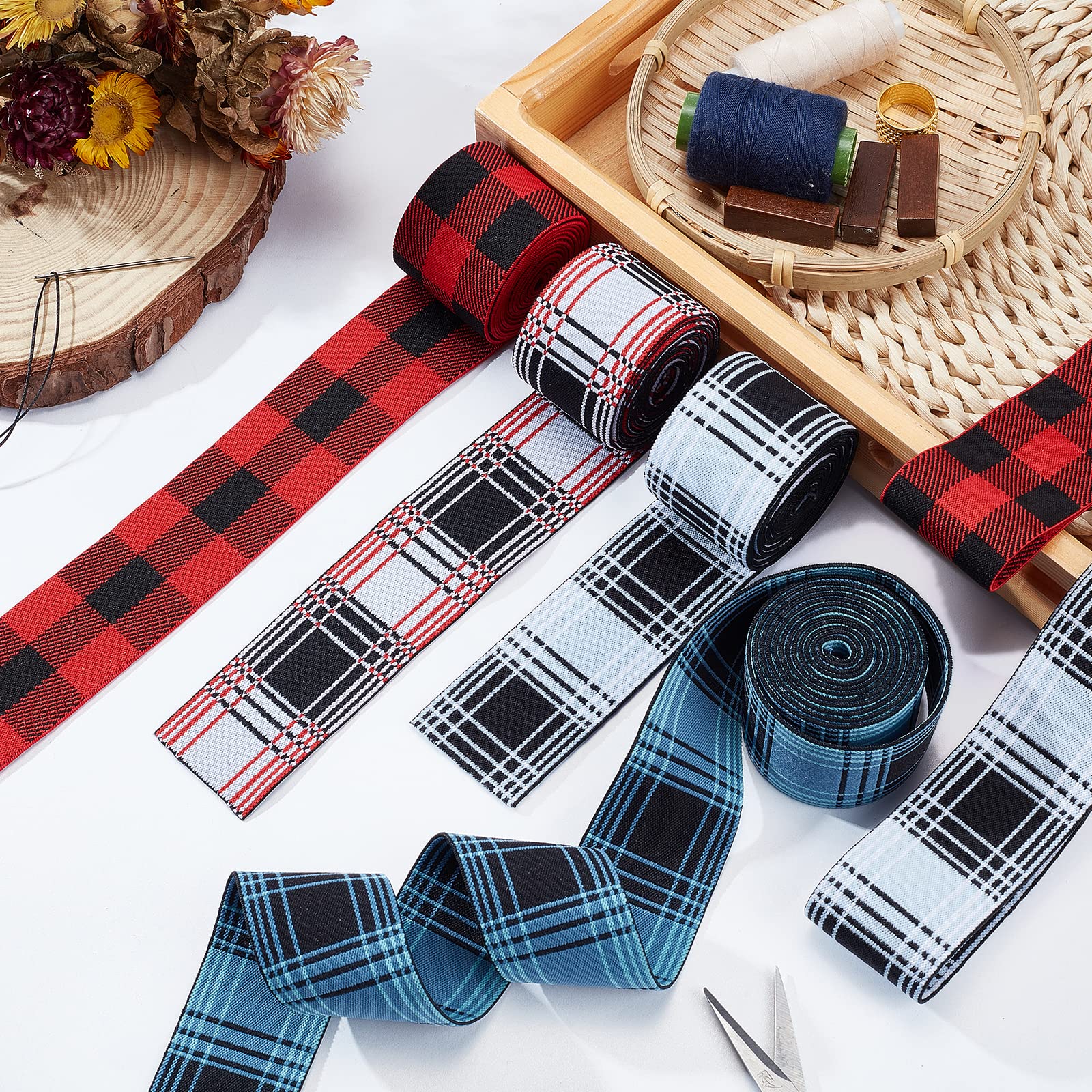 Bande Élastique Couture 8 Yards 4 Styles - Nylon 5cm Large Motifs Carré Triangulaire Lettre Cube - Robe Ceinture Perruque
