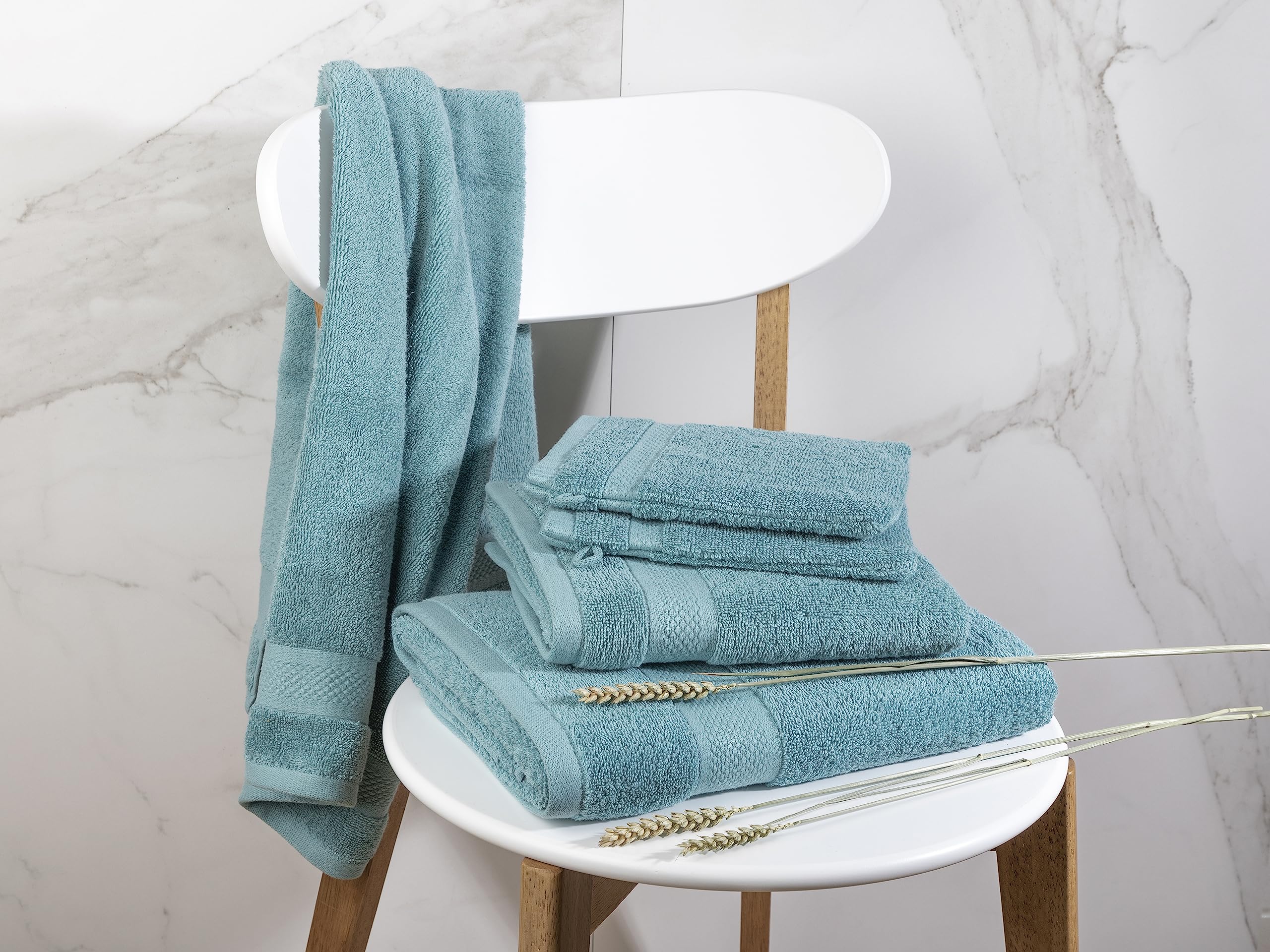 Hotel Collection Handtuch-Set - 30 Stück - 100% Baumwolle - 500 g/m² - Weich - Saugfähig - Oeko-TEX Zertifiziert (Denim Blau)