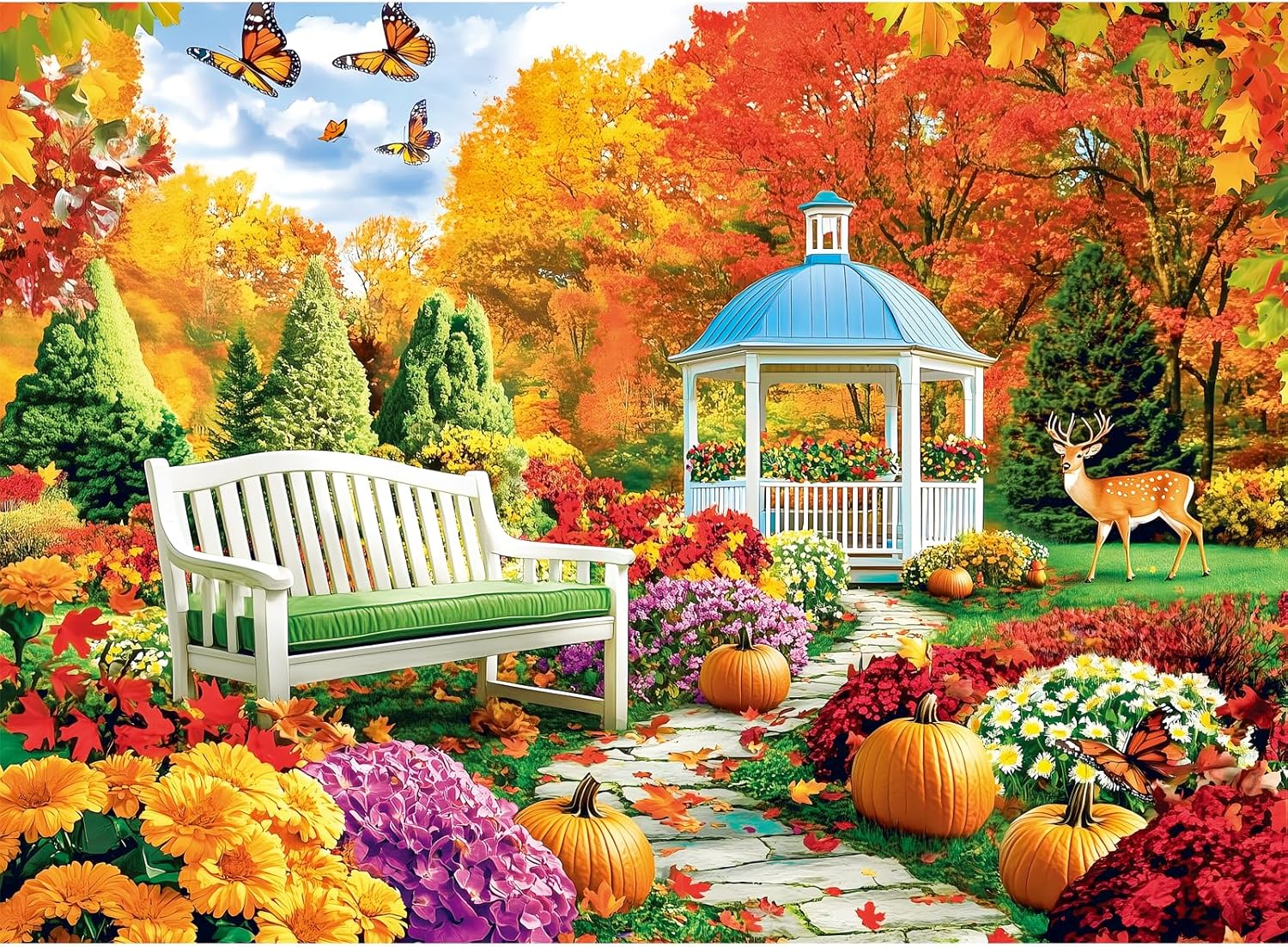 300 Pieces Puzzles for Adults,Cats Cow Animal Puzzle for Adults,300 Pieces Puzzles for Seniors Large Piece,Quilt House Jigsaw Puzzle for Kids Ages 8-10,Challenging Family Game, 20.5x15 in