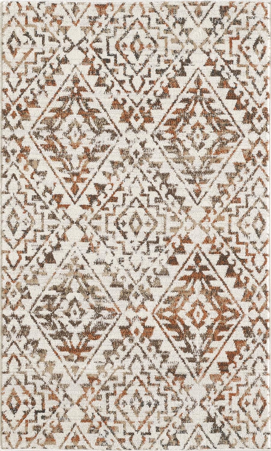 Area Rug 3x5 Bedroom Rugs, Non-Shedding & Easy Care, for Entryway, Living Room, Bedroom, Dinning Room, Orange