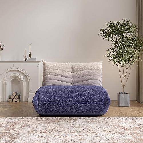 Miniatura 4 de Puf, silla de chimenea, sofá grande para adultos, puf para adolescentes, con espuma cómoda de alta densidad, con espuma viscoelástica, puf para sala