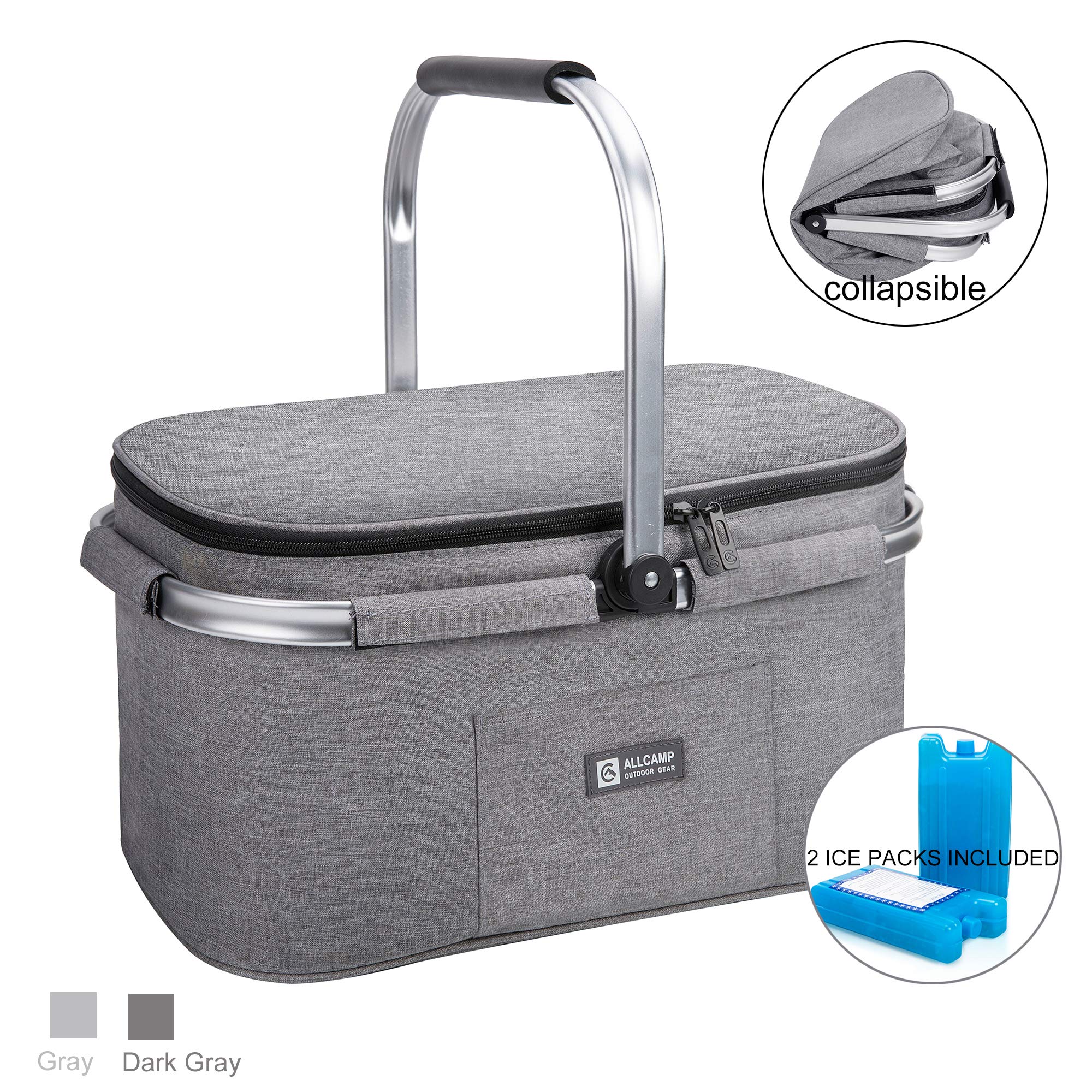 picnic basket with insulated cooler