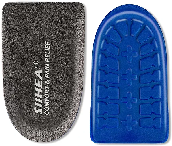 SIIHEA 1/2 inch Heel Pads Cushions for Shock Absorption, Heel Lifts Inserts Supports for Plantar Fasciitis, Spur Relief, Shoe Lifts Cups for Achilles Tendonitis, Height Increase (Medium)