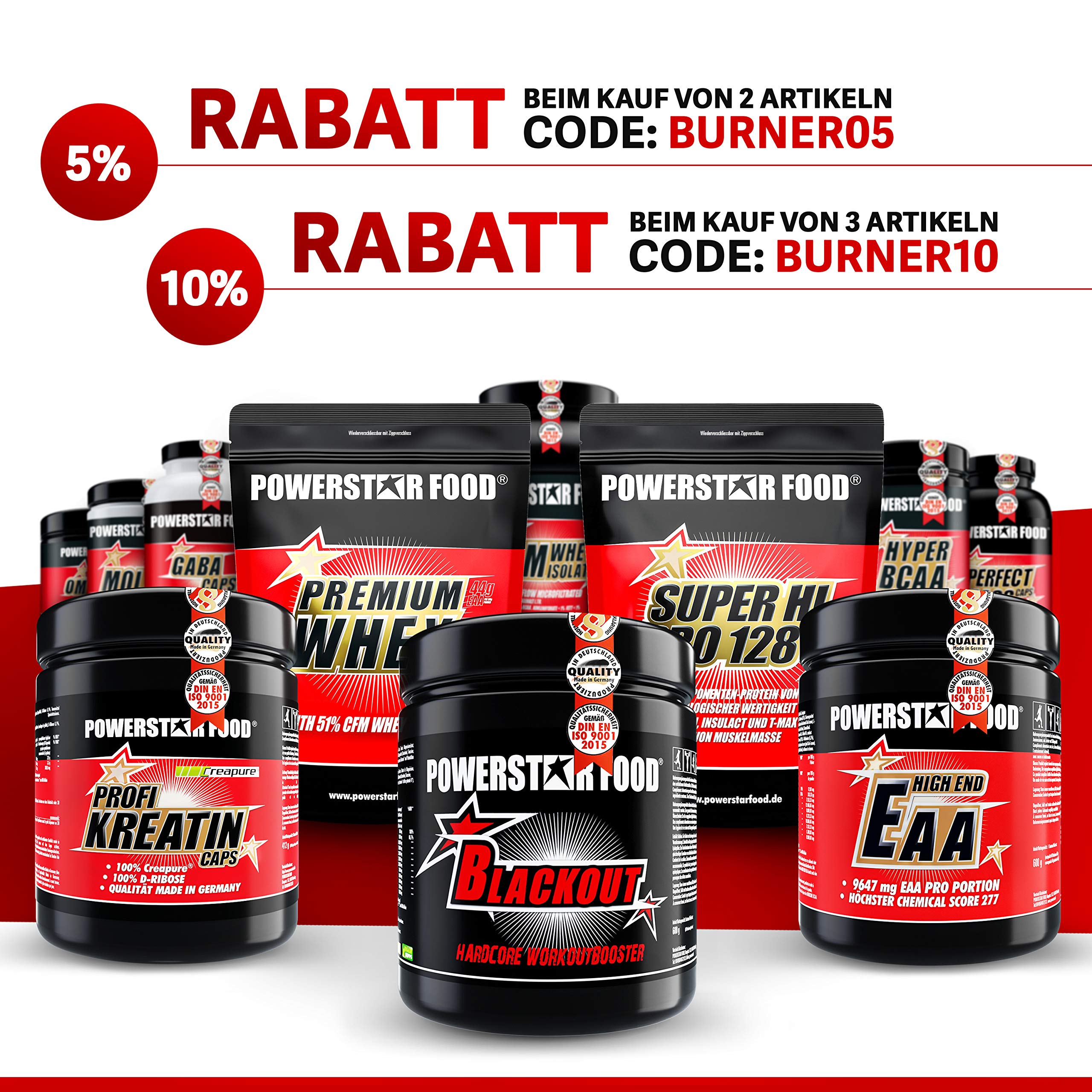 Powerstar CREAPURE KREATIN PUR 2 Dosen - reinstes Monohydrat Pulver vegan