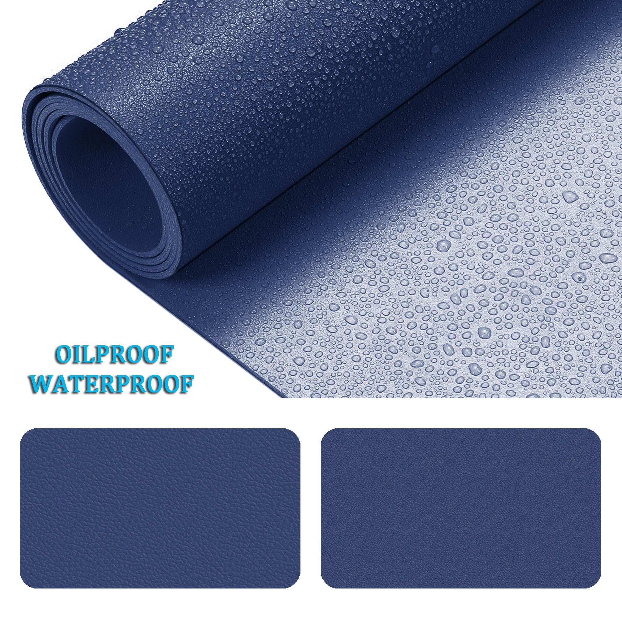 LL-COEUR Dos Cara Cuero Alfombrilla de Ratón Impermeable Escritorio Pad Oficina Desk Mat (1000 x 500 x 2 mm, Azul Oscuro)