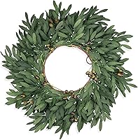 COLORSPEC 24 Inch Artificial Olive Wreath for Front Door - All Seasons Year Round Farmhouse Greenery for Porch Window Indoor Outdoor