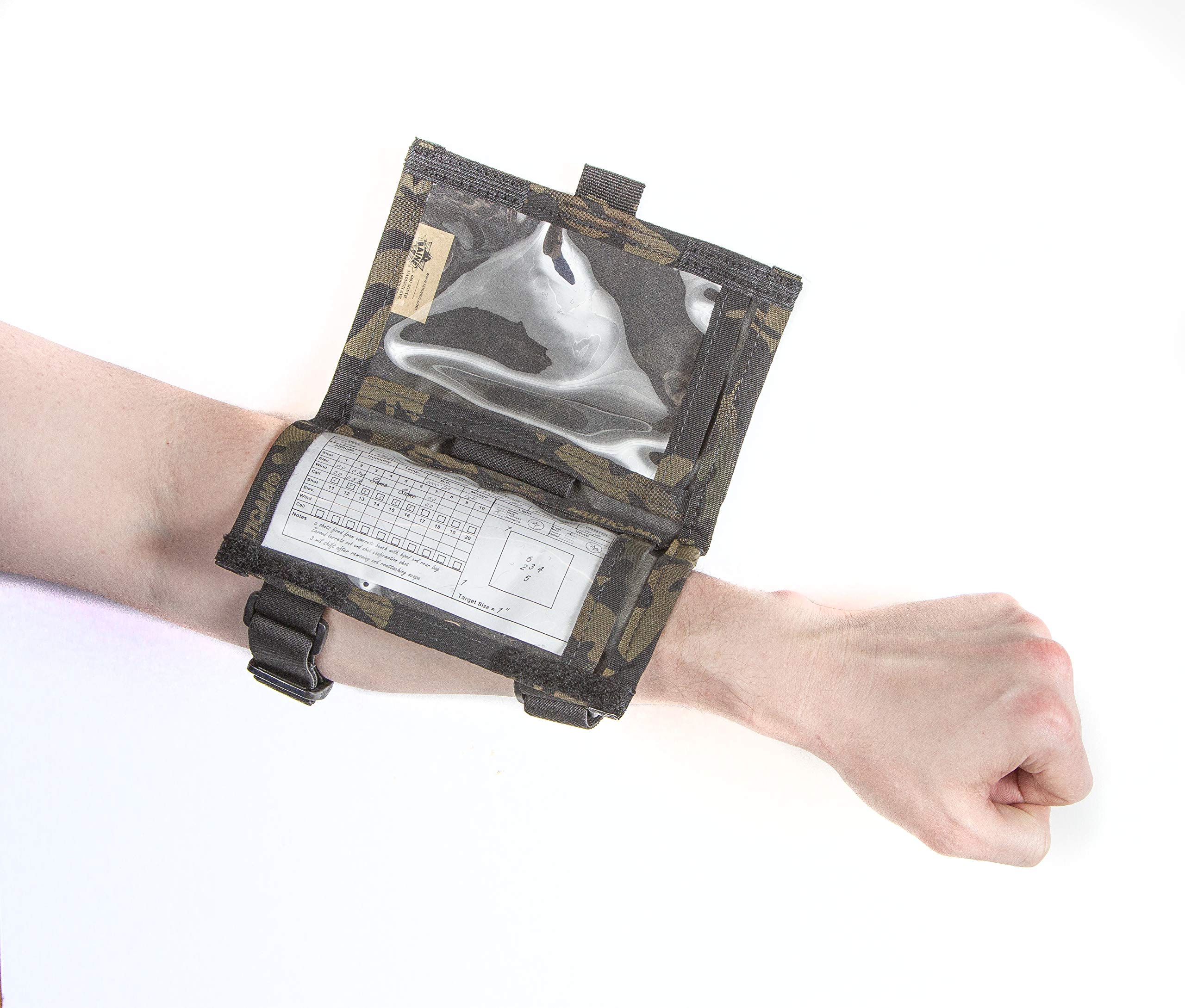 Raine Tactical Gear Shooters Armband Sleeve - QB Sleeve - Wrist Sleeve - Shooting Range Accessories - Wrist Map Holder - Military Arm Pouch (Multicam Black)