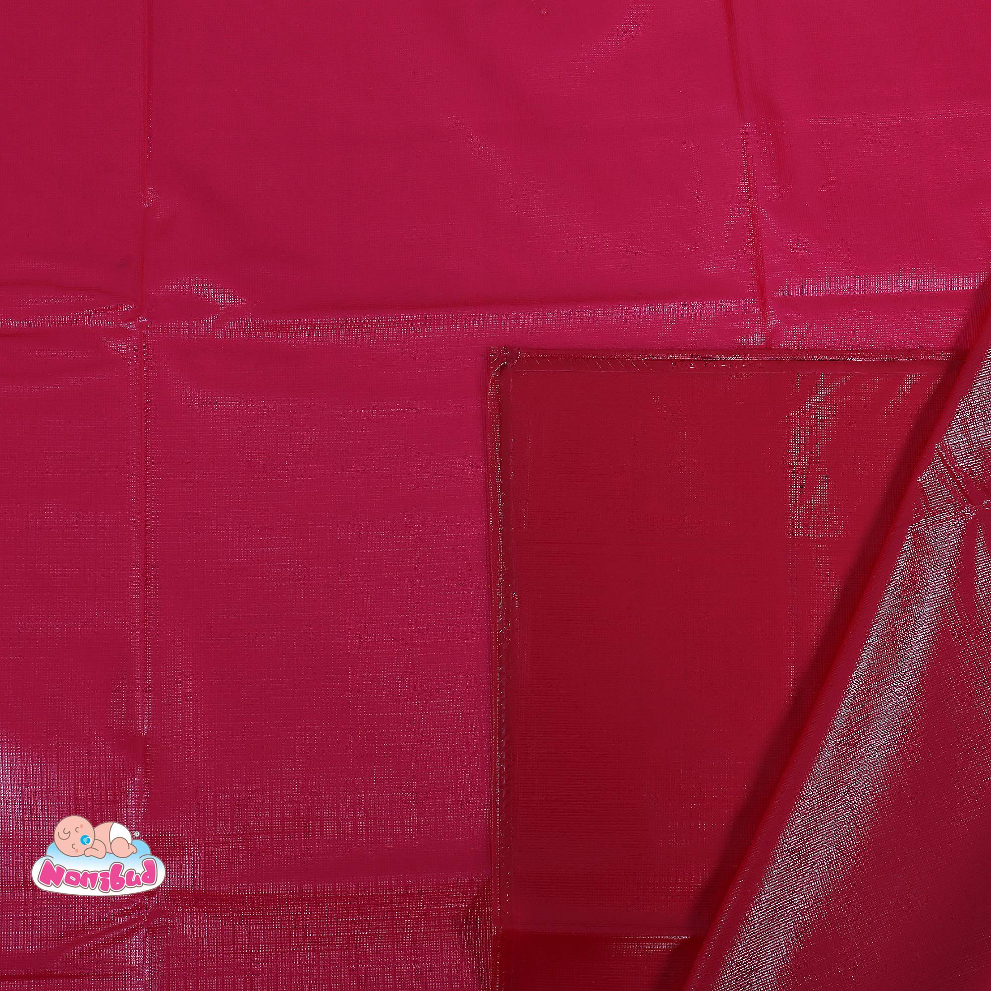 Nonibud Baby Waterproof Plastic Sheet Double Bed/Baby-Adult Waterproof Protection Sheet for Mattress (7.5 feet x 6.5 feet) (Maroon) - Image 3 thumbnail