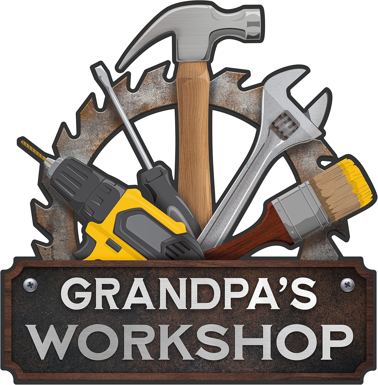 Toolbox Cutout MDF Wood Sign Select Color