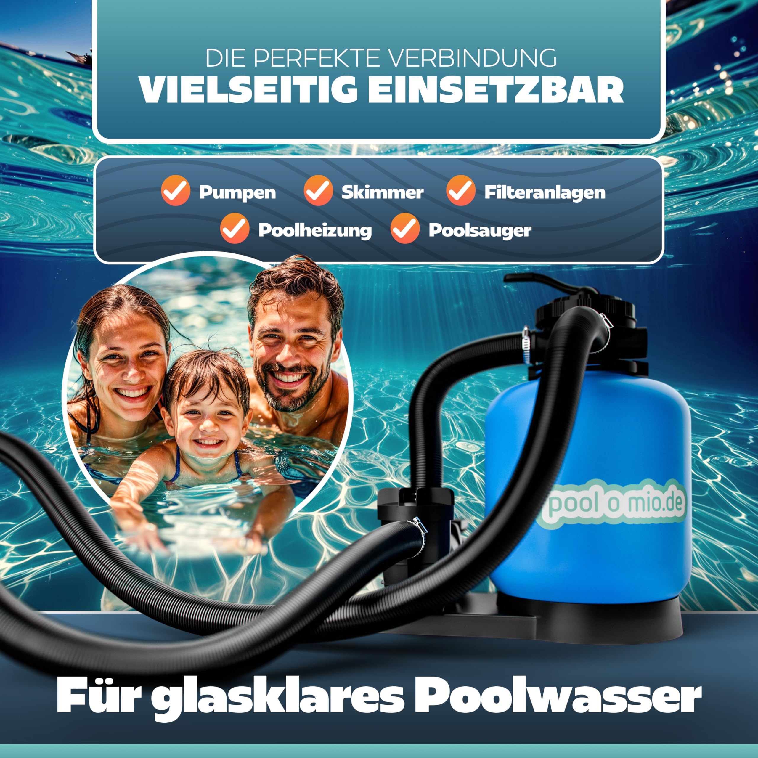 poolomio® Basenowy Wąż 32 mm / 9 m Czarny | Elastyczny Solarny do Pompy, Ogrzewania Basenu i Maty Solarnej | Stabilny 1 1/4" Odporny na Promieniowanie UV, Ssący