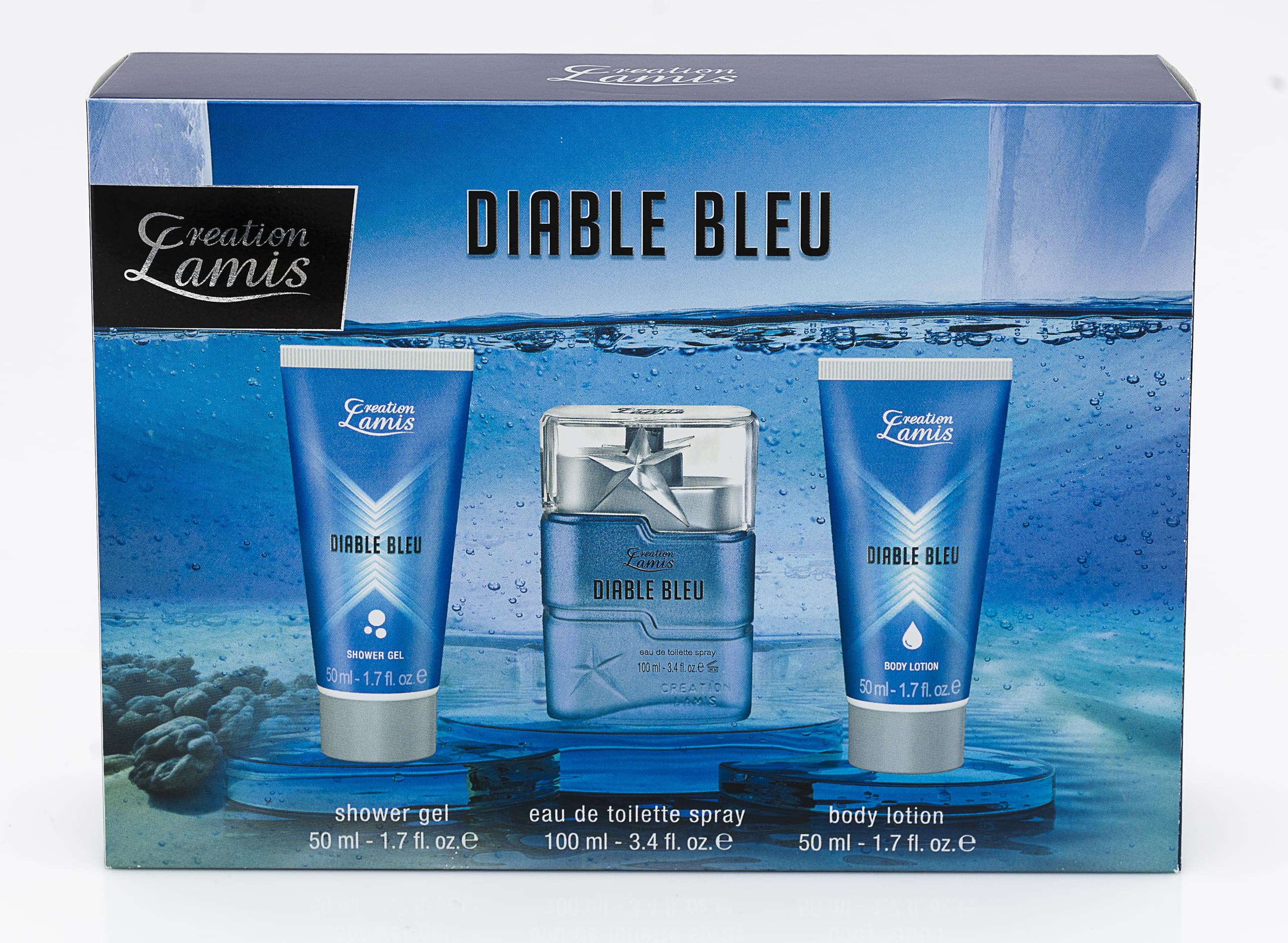 Creation Lamis Diable Bleu 3Pcs Gift Set Eau de Toilette 100ml + Shower Gel 50ml + After Shave Balm 50ml For Men-image-36
