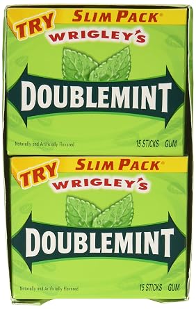Wrigley - Doublemint, Slim, 15 stick pack, 10 count