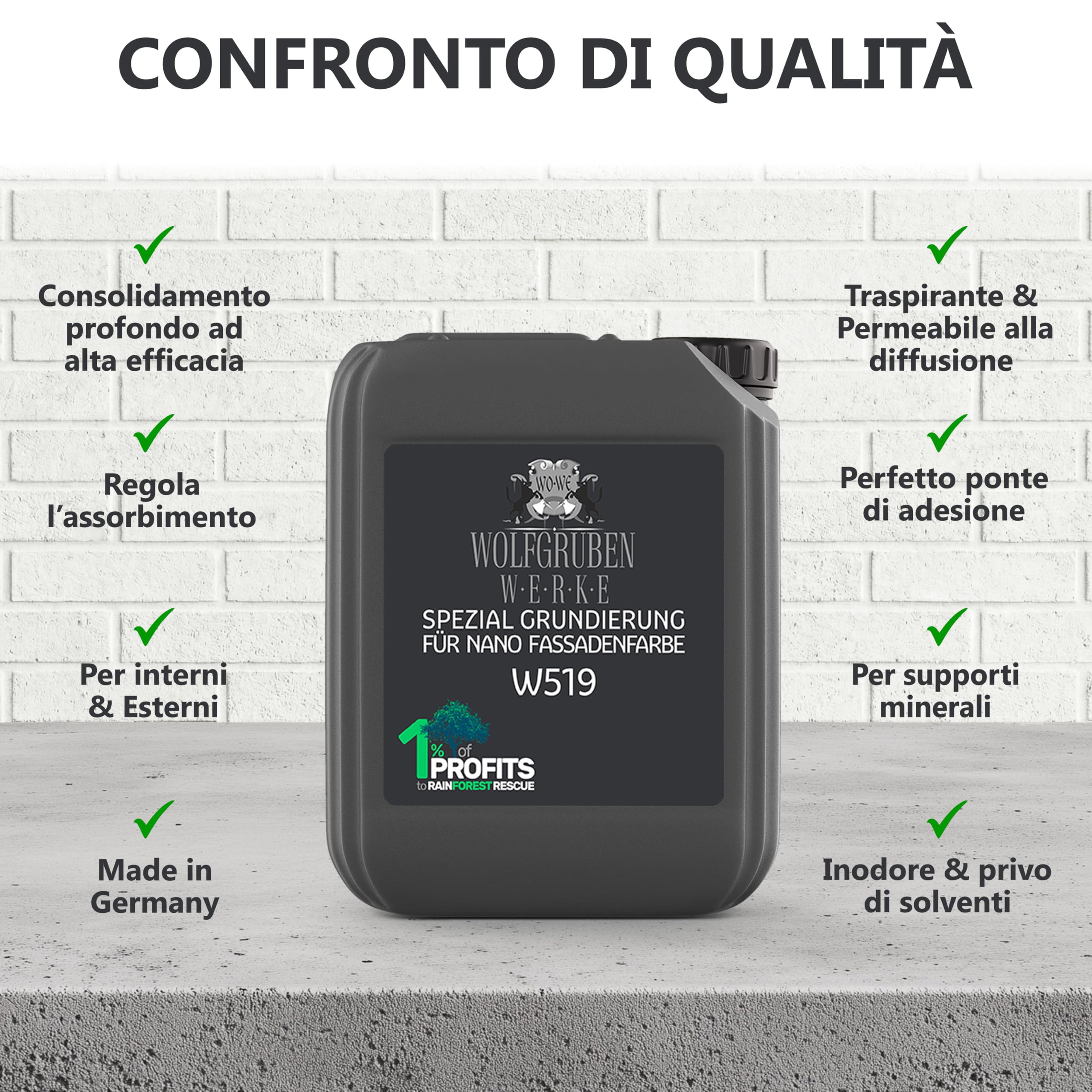 WO-WE Primer Nano Fondo Speciale Prima mano per Facciate Pareti W519 – 10L