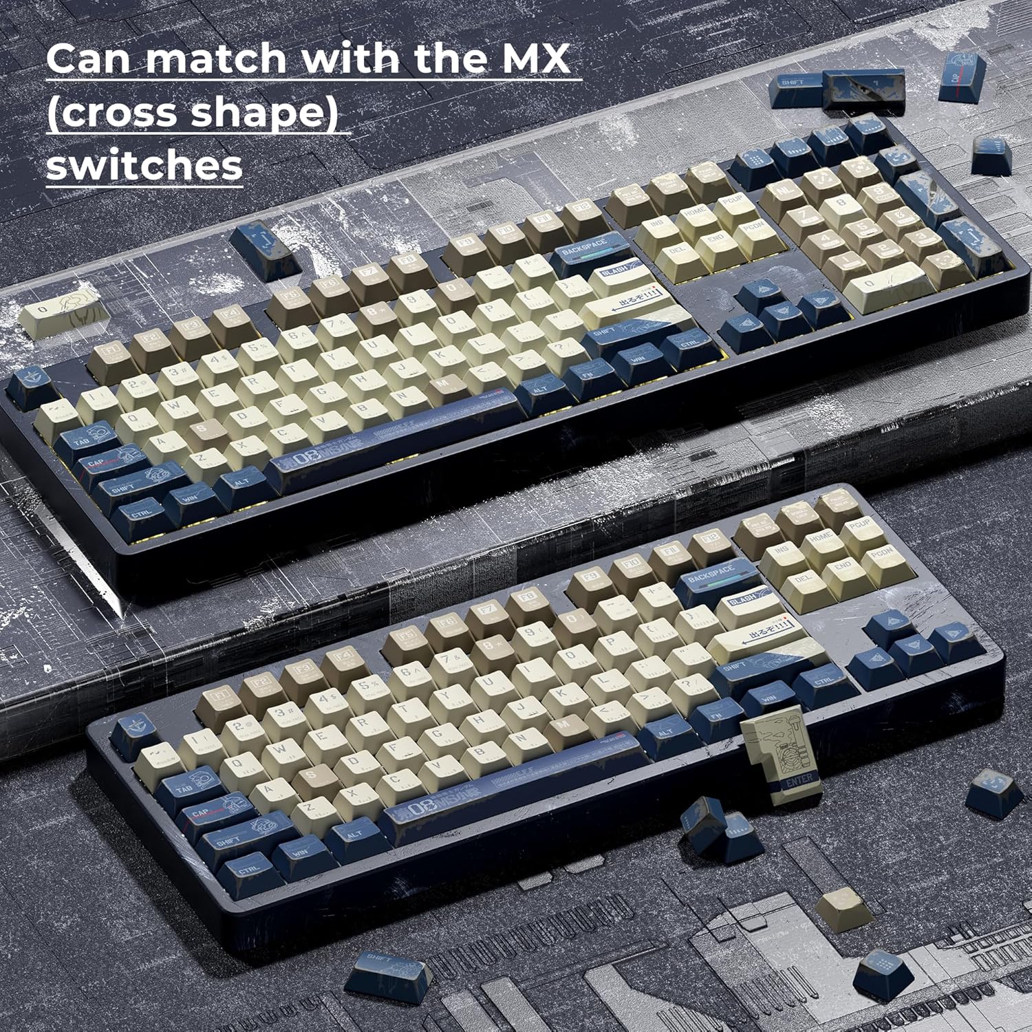 XVX Japanese Anime Keycaps- Retro PBT Keyboard Caps,Dye Sublimation Keyboard Keycaps with Cherry Profile,134 Keys Keycap Sets for Mechanical Keyboards - Only Key caps