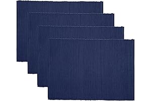 Ribbed Indigo Blue Spectrum Placemats: A Woven Masterpiece for Stylish Tablescapes