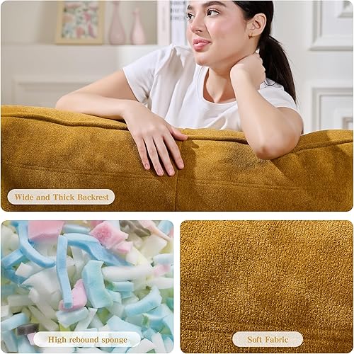 Miniatura 7 de Puf con Otomán, Cómodo Sofá de Puf con Espuma Viscoelástica, Sofá de Puf Perezoso con Reposapiés, Sofá de Puf junto a la Chimenea para Sala de