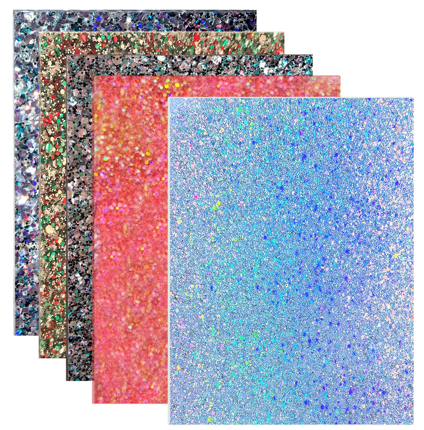 FaeliKnise Glitter Acrylic Sheets 1/8" Thick for Laser Cutting and Engraving, Translucent Cast Acrylic for Crafts, Invitation Blanks, Signs, Festival