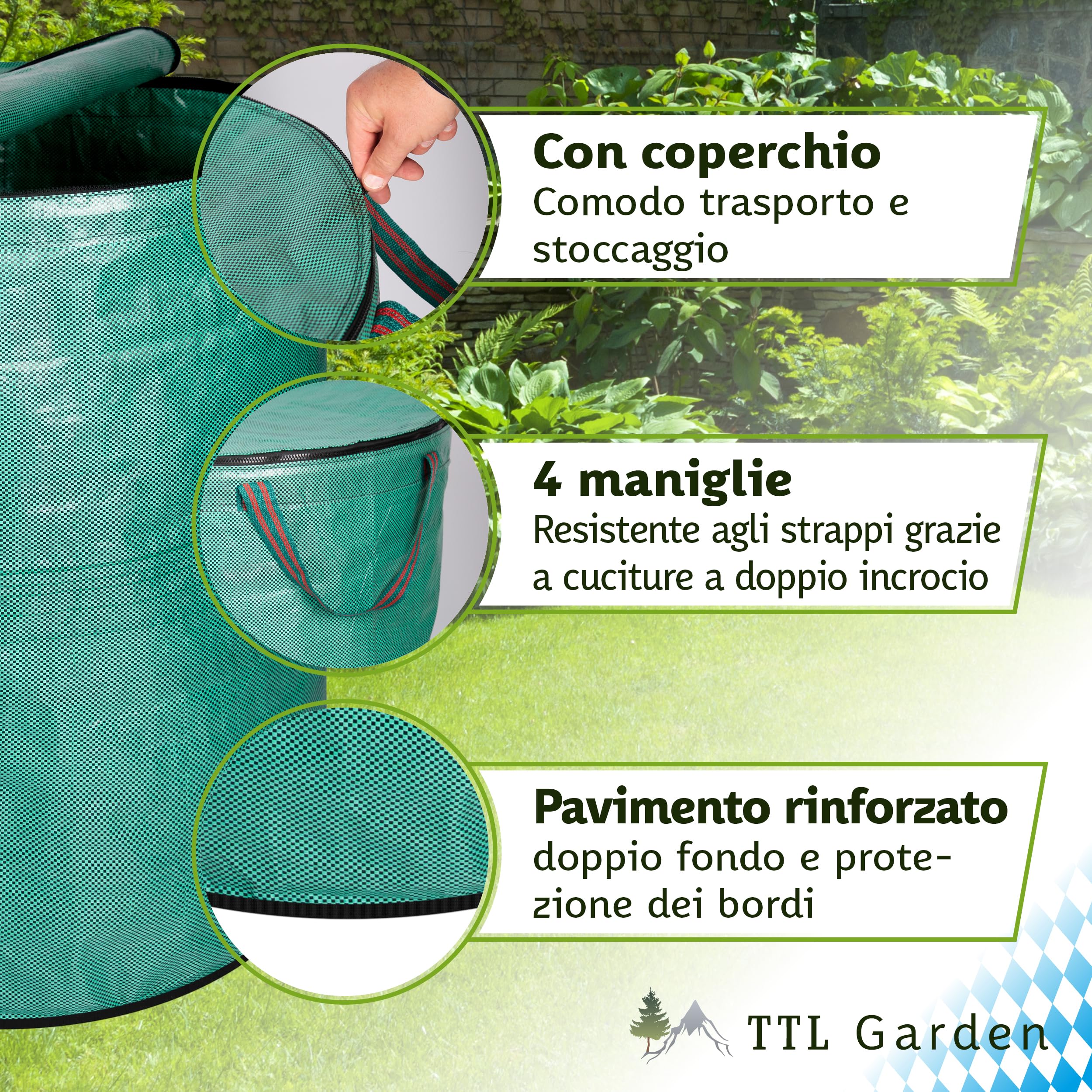 Sacco Da Giardino In Polipropilene Sacco Da Giardino XXL Sacco Per Foglie Sacco Da Giardino Per Compost 272l 6x 90477389