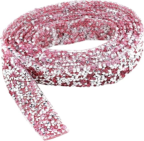 Miniatura 8 de Cintas brillantes de diamantes de imitación de 1 yarda x 1.2 in para decoración de tartas de boda, cumpleaños, manualidades (azul claro)