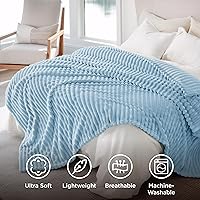 Vista 225 de Bedsure GentleSoft Twin Blanket for Couch - Cozy Soft Blankets for Women, Cute Small Fleece Throws for Girls, Light Grey, 60x80 Inches