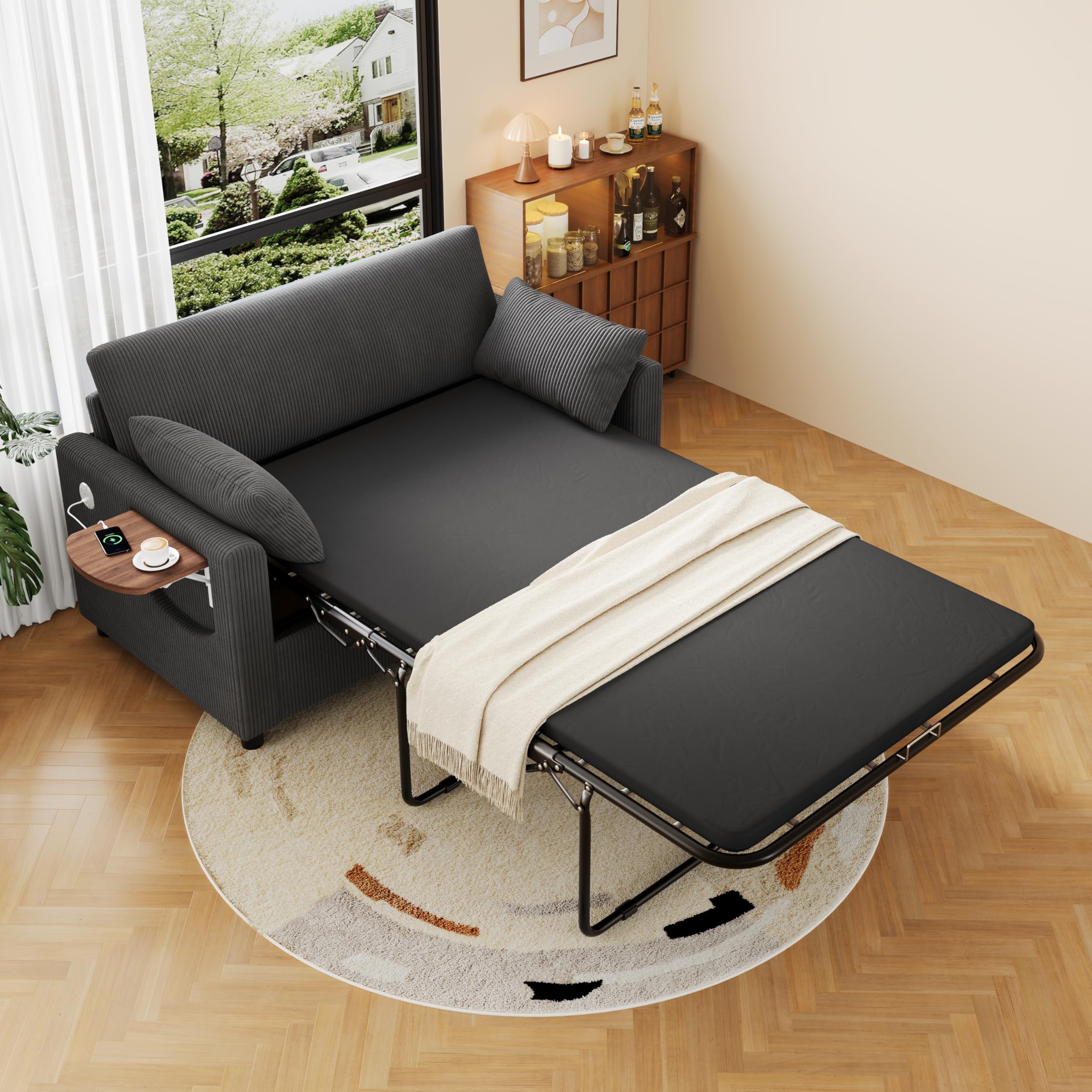 Sofá cama extensible de 2 plazas ideal para optimizar espacio en salones pequeños