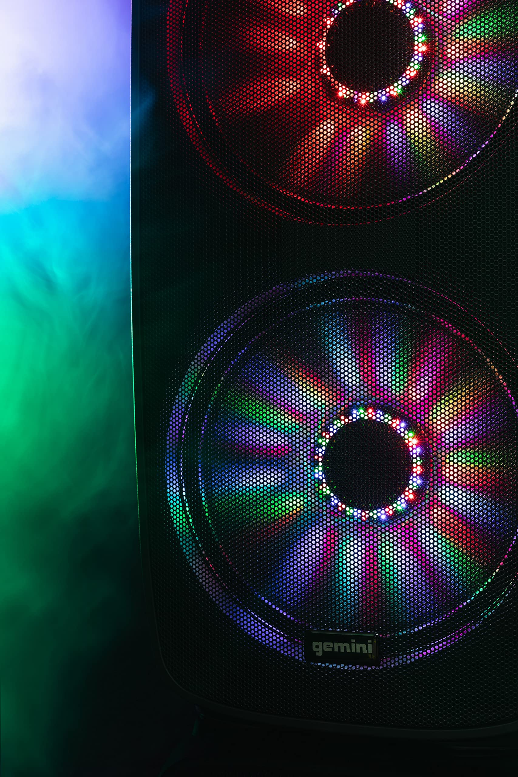 Gemini AS 215BLU-LT - Aktive Lautsprecher - 3000 Watt Partybox - Bluetooth - FM Radio - SD Karte - LED Lightshow