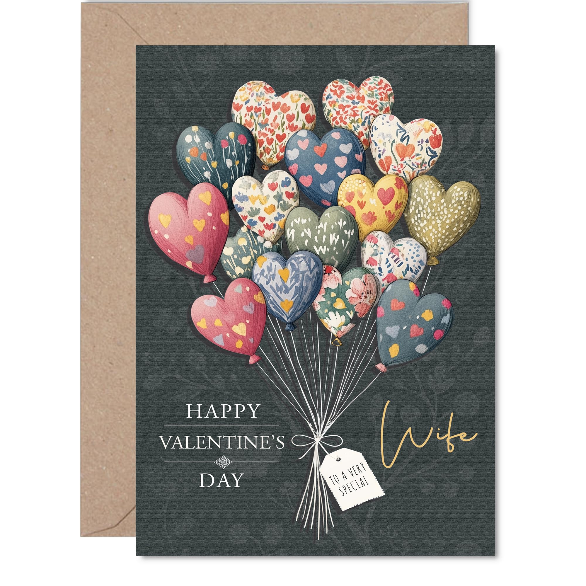 Wife Valentines Day Card - Always & Forever - Happy Valentines Card for Wife from Husband Partner, A5 Valentine Greeting Cards