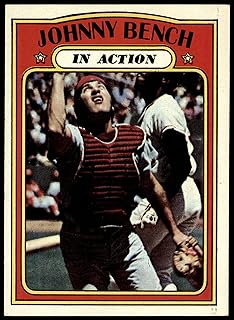 1972 Topps # 434 In Action Johnny Bench Cincinnati Reds (Baseball Card) Dean's Cards 5 - EX Reds