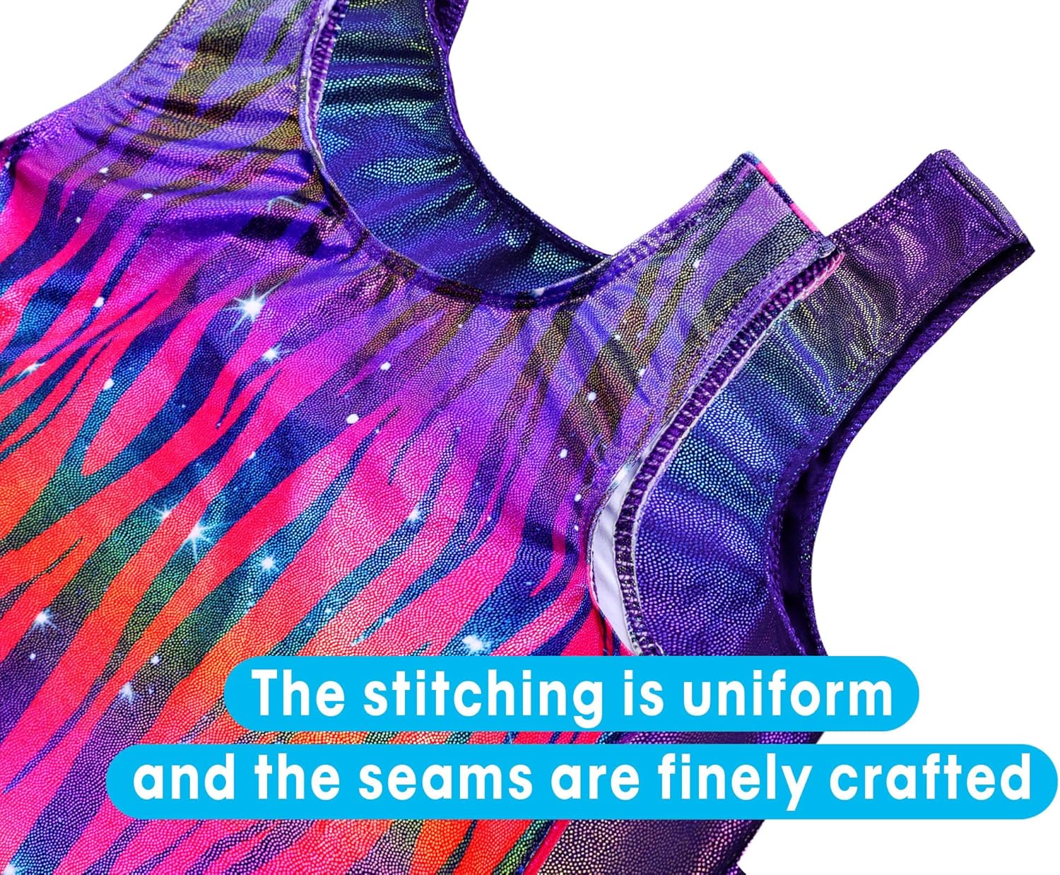 Snowheart Girls Gymnastics Leotards Size 2t 3t Shiny Purple Red Tie Dye Solid Purple with Shorts 2 Pack Gym Leos - Image 3