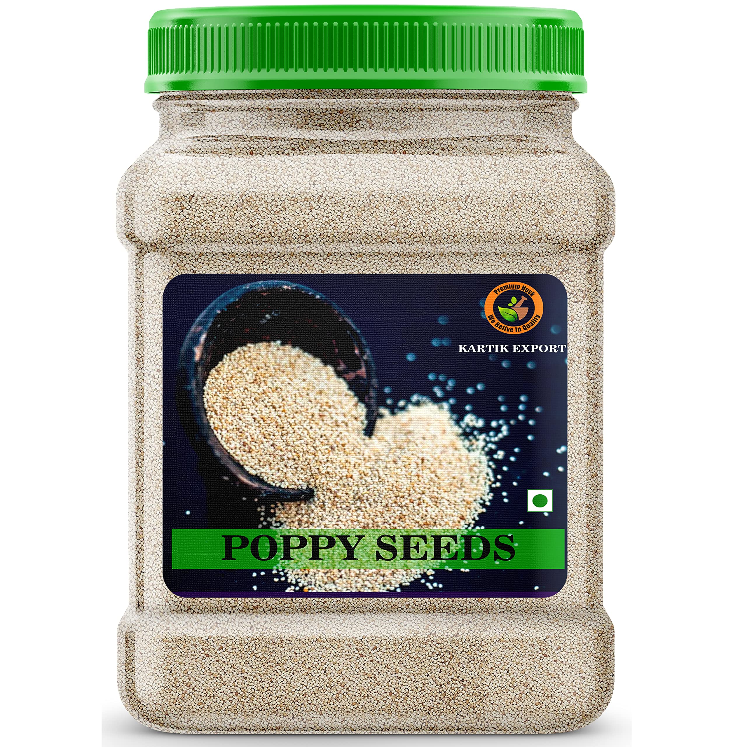 Kartik Export Poppy Seeds, Khus Khus, 1 KG, Jar Pack
