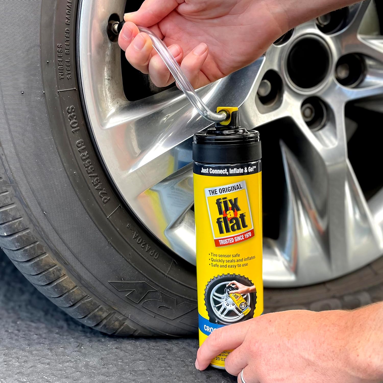 Fix-A-Flat S60430-6PK Aerosol Emergency Flat Tire Repair and Inflator, for Large Tires, Eco-Friendly Formula, Universal Fit for All Cars and Small Trucks/SUVs, 20 oz. (Pack of 6)